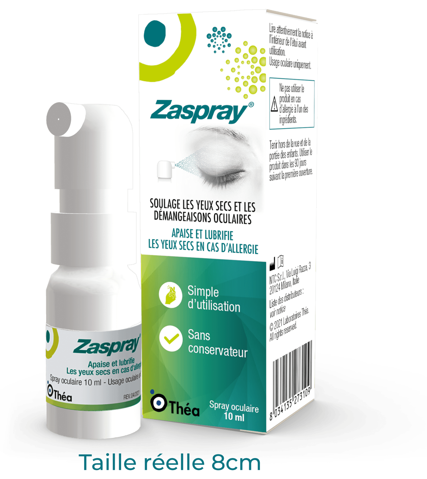Zaspray®est un dispositif médical qui soulage, hydrate et lubrifie les yeux secs et irrités en cas d'allergies